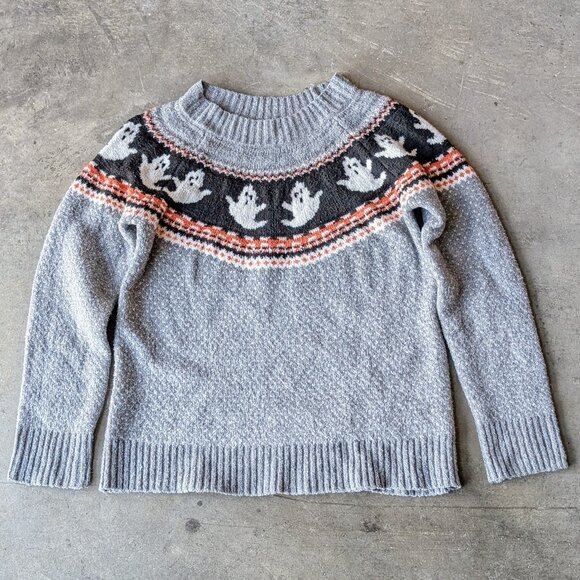 Maurices Gray Halloween Ghost Fair Isle Sweater small - Picture 2 of 8